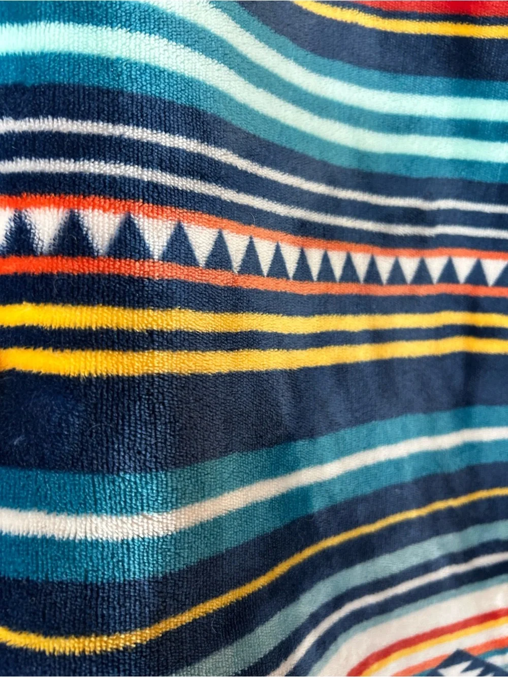 Cozy Teal & Multicolor Striped Southwestern Throw Blanket Sherpa & Minky Fleece